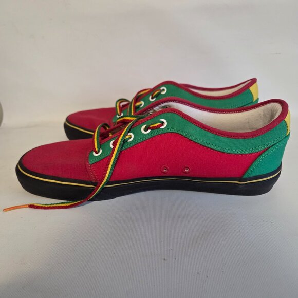 Men US 11 Van's Off The Wall Colour Block Skateboard Shoes Red Green Yellow - Picture 11 of 11